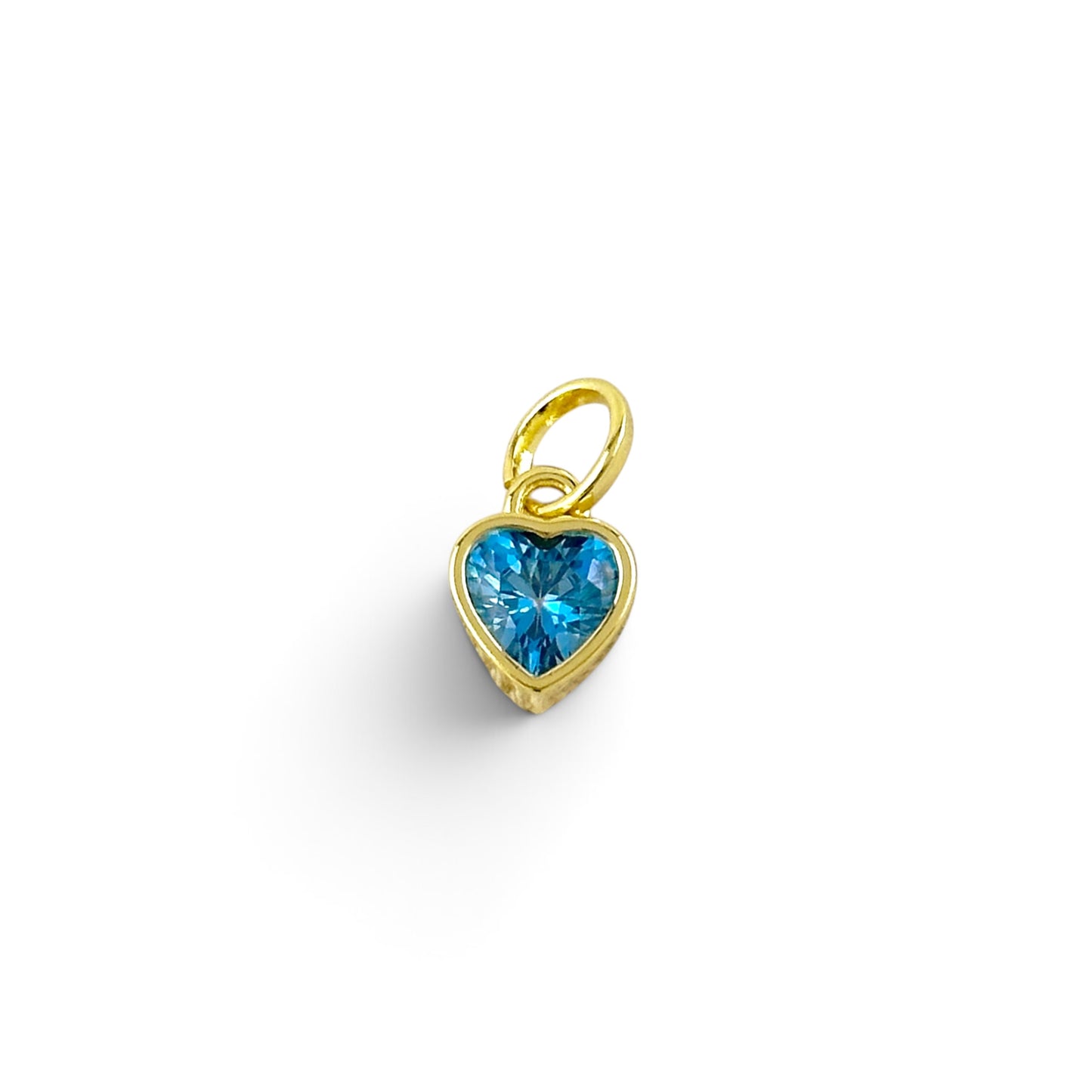 Blue CZ Heart Bezel Pendant