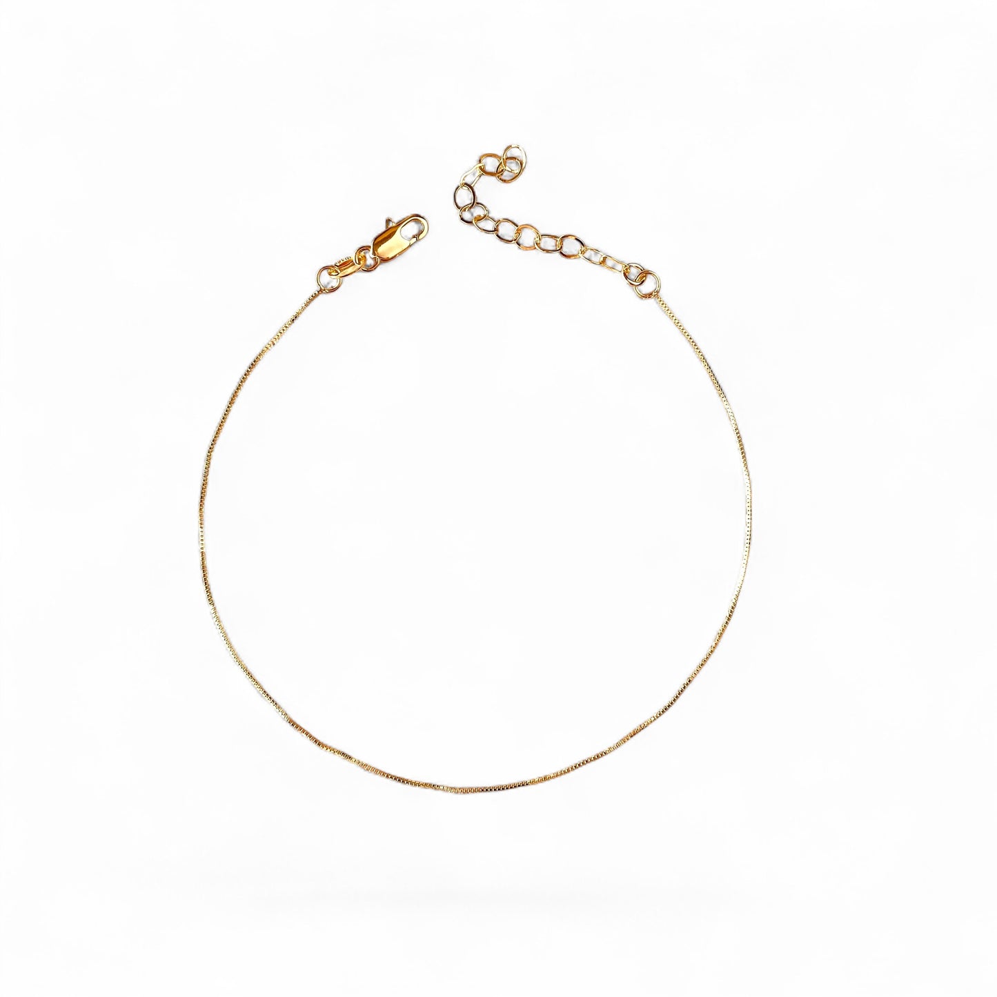 Box Chain 0.5mm 18K Gold Filled Anklet