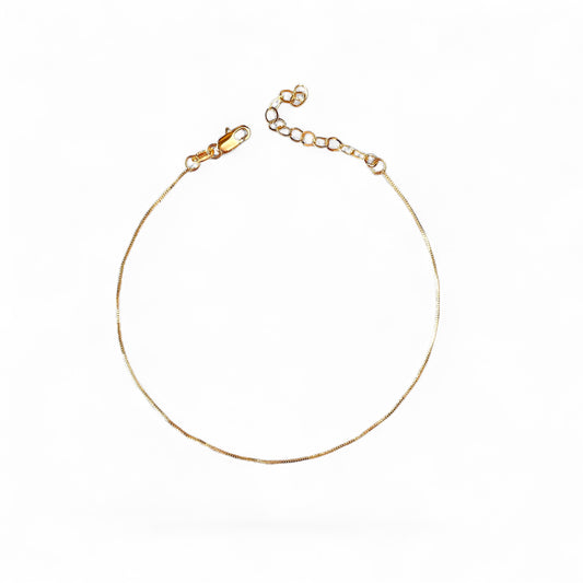 Box Chain 0.5mm 18K Gold Filled Anklet
