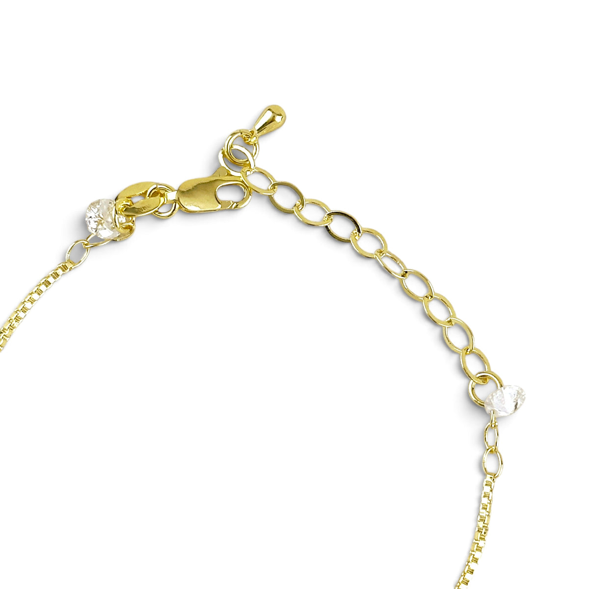 Box Chain CZ Bracelet Closure