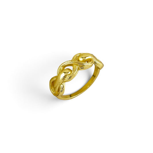 Braided Infinity 18K Gold Filled Ring Upview
