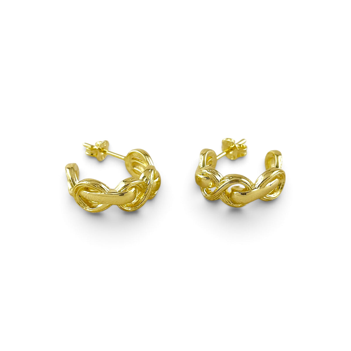 Braided Infinity 18mm 18K Gold Filled Open Hoop Earrings