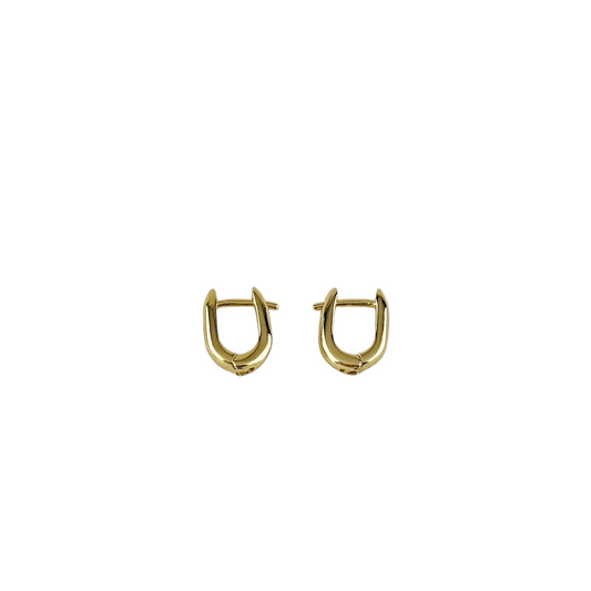 10mm U-Shaped Huggie Hoop 18k Gold Filled Earrings