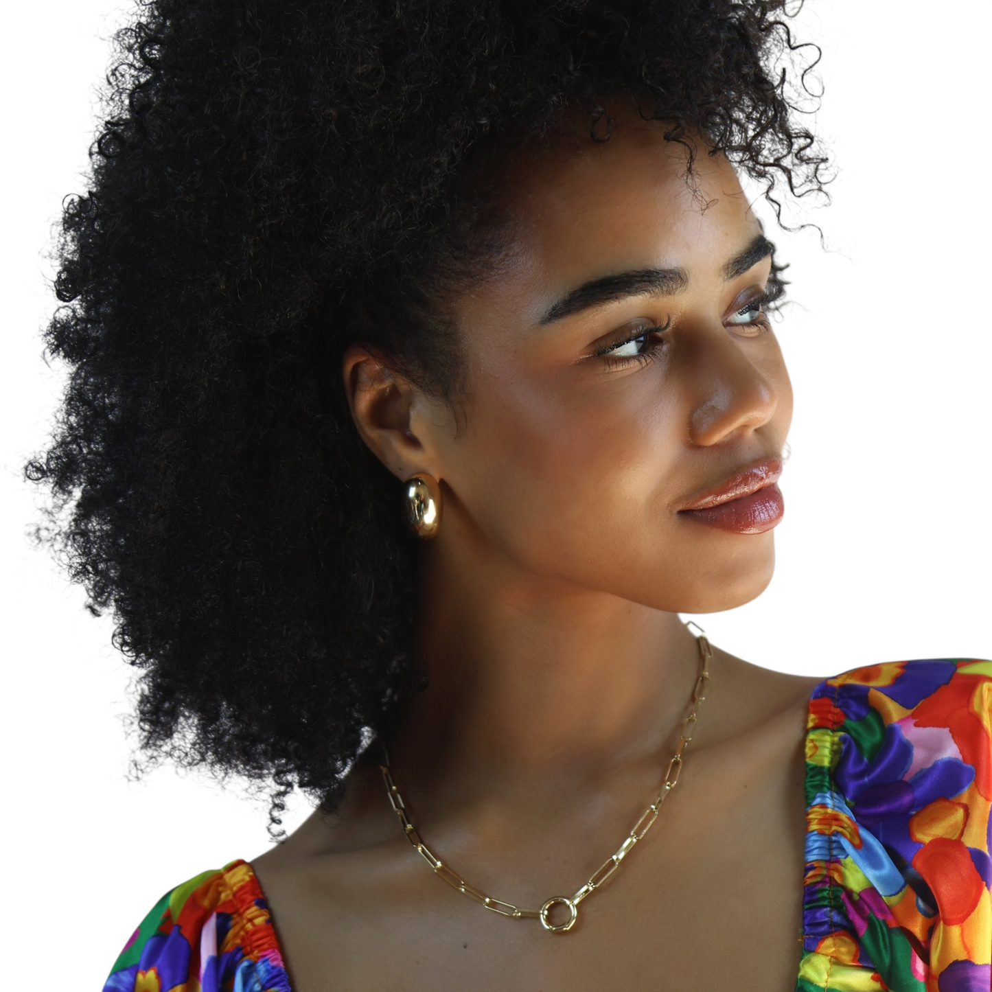 30mm Dome Drop 18k Gold Filled Earrings