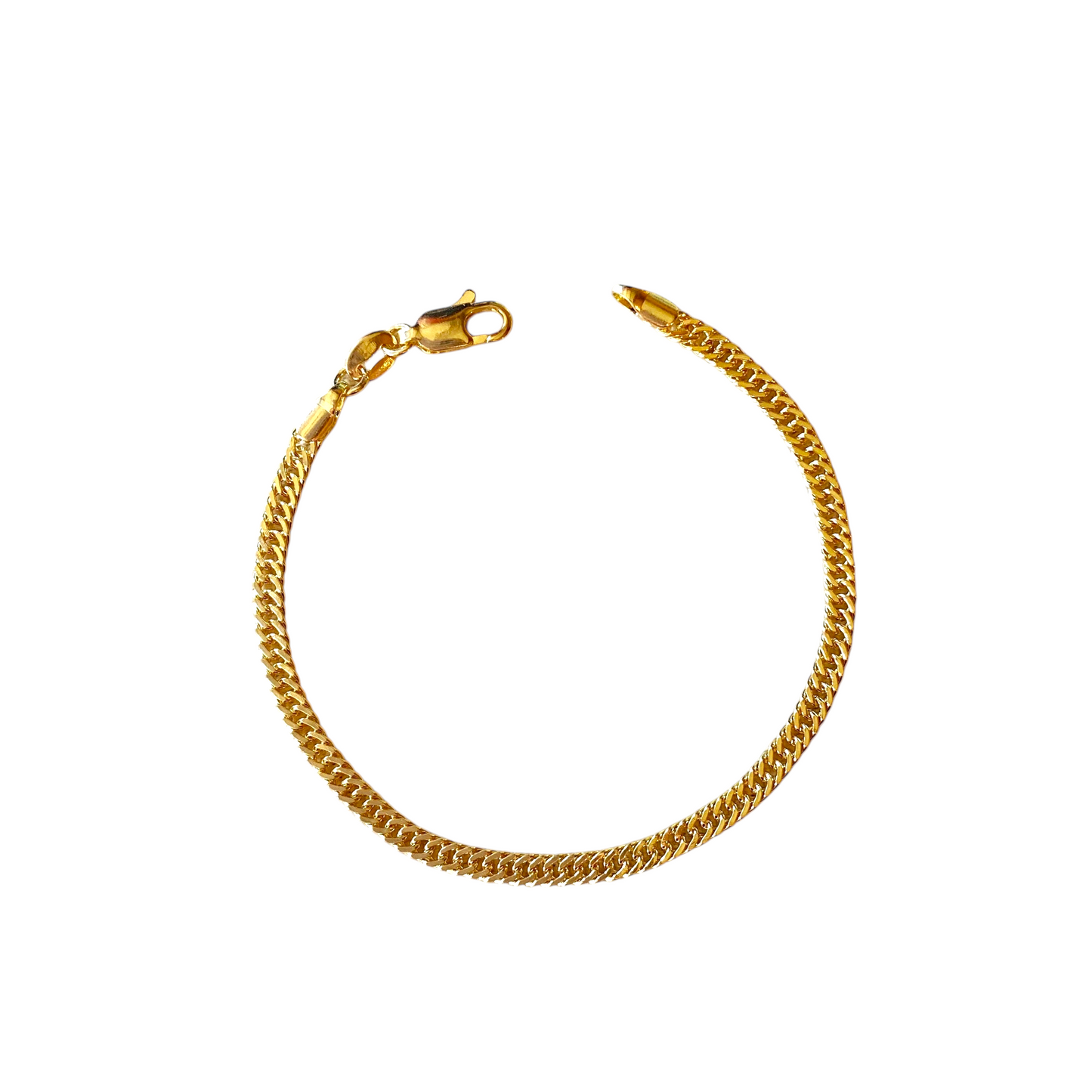 4mm Double Curb Chain 18k Gold Filled Bracelet