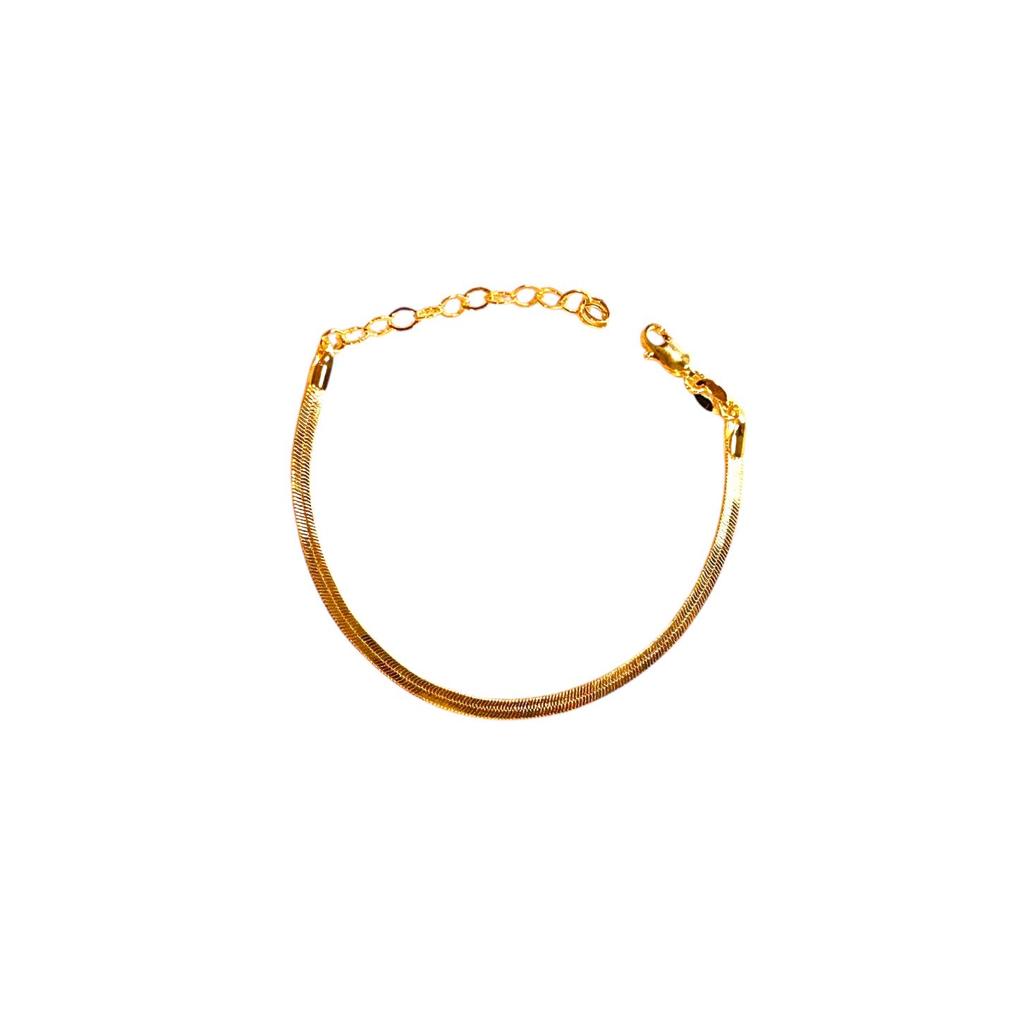3mm Herringbone Chain 18k Gold Filled Bracelet