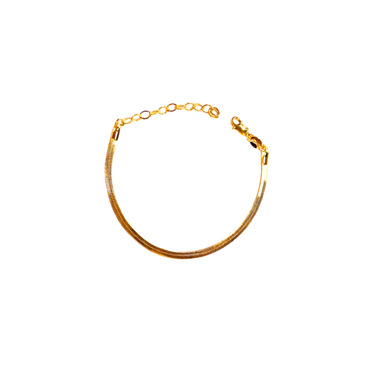 3mm Herringbone Chain 18k Gold Filled Bracelet