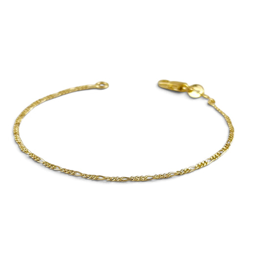Rounded Figaro Bracelet in 18K gold-filled