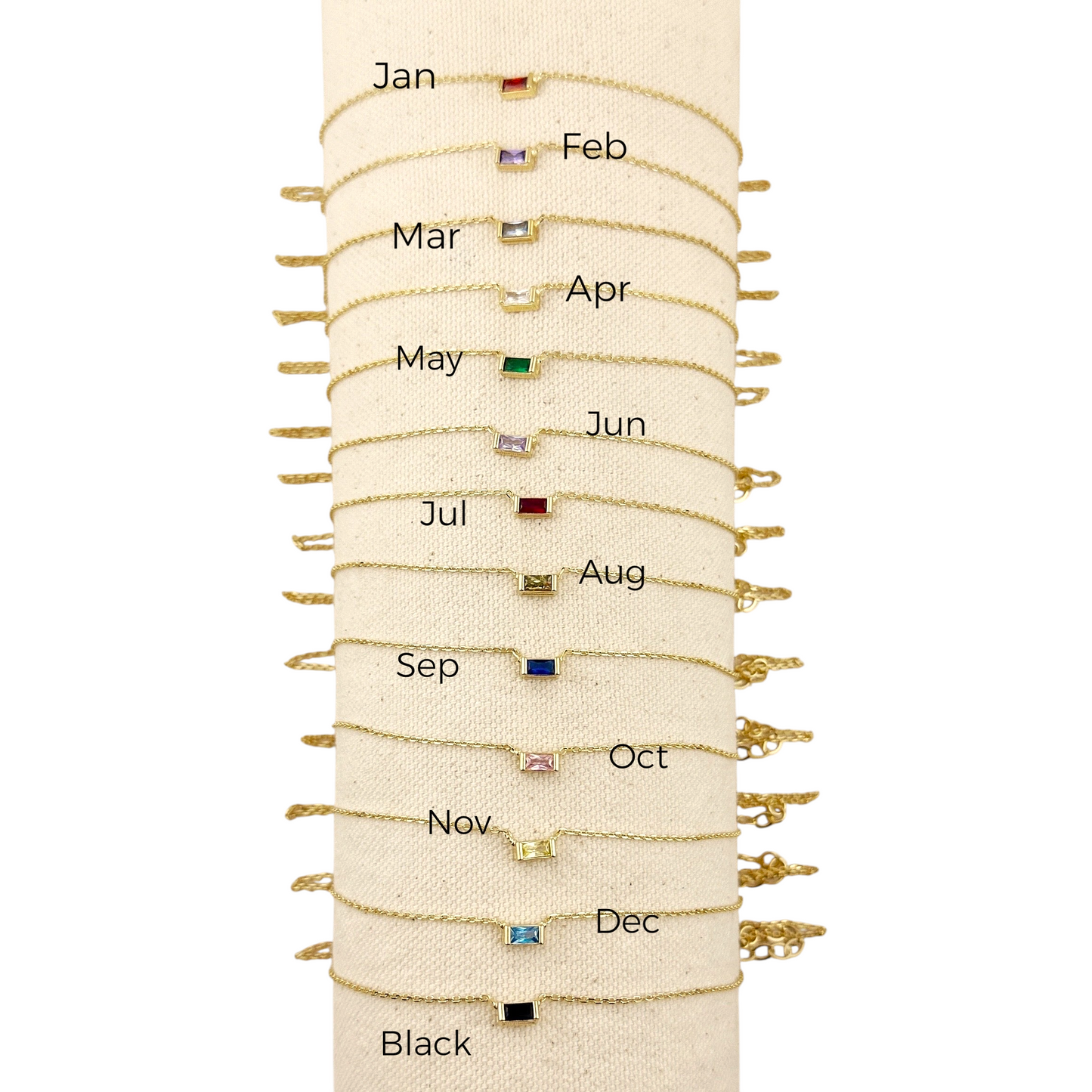 Birthstone CZ Set 18K Gold Filled Necklace & Earrings