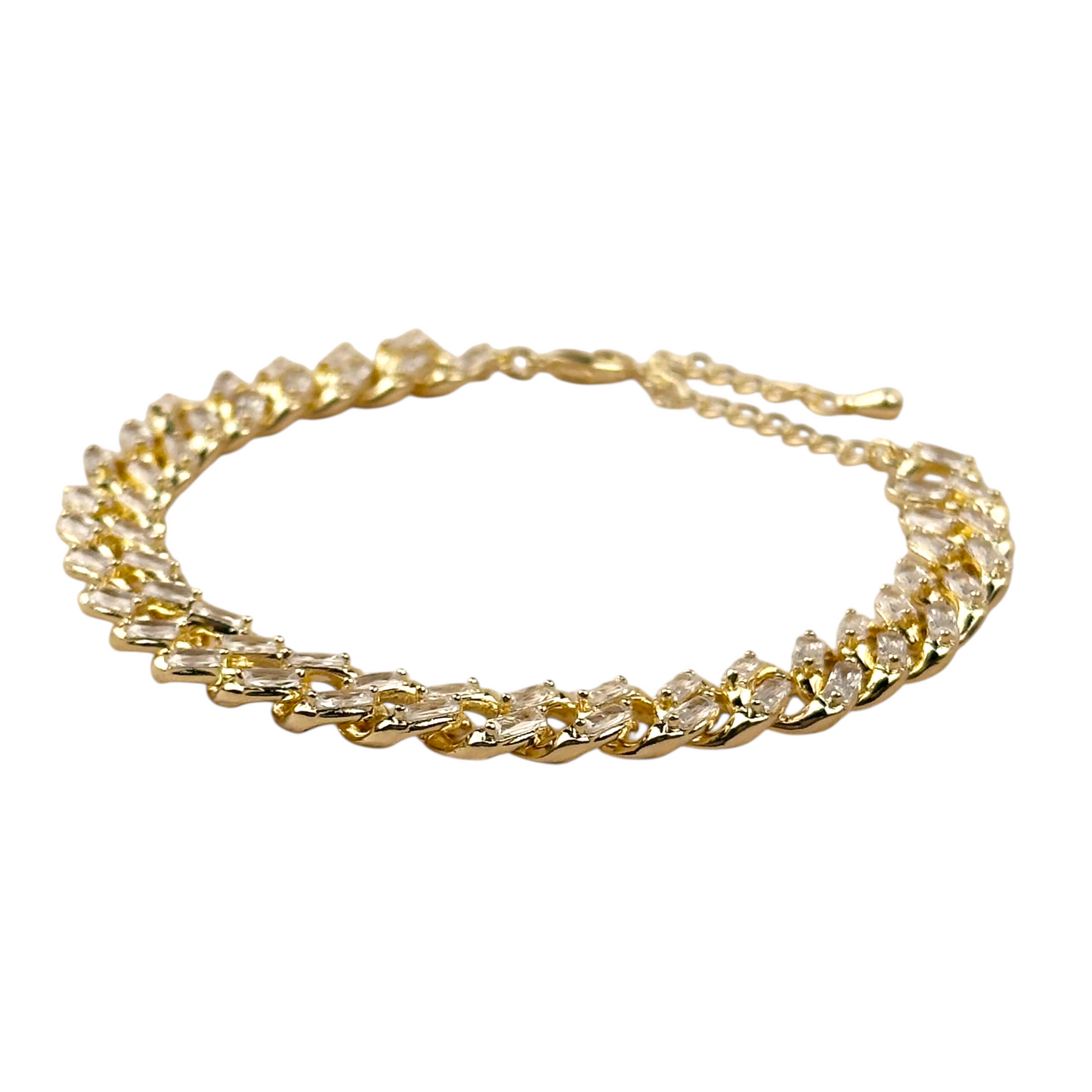 Iced Cuban Link Chain 18k Gold Filled Bracelet
