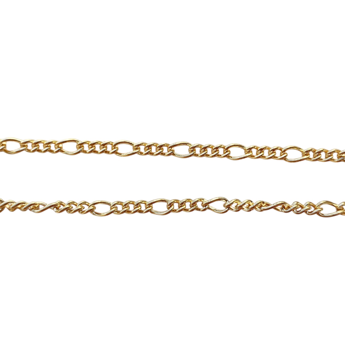 2mm Rounded Figaro Link Chain 18k Gold Filled Necklace