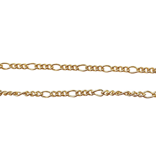 2mm Rounded Figaro Link Chain 18k Gold Filled Necklace