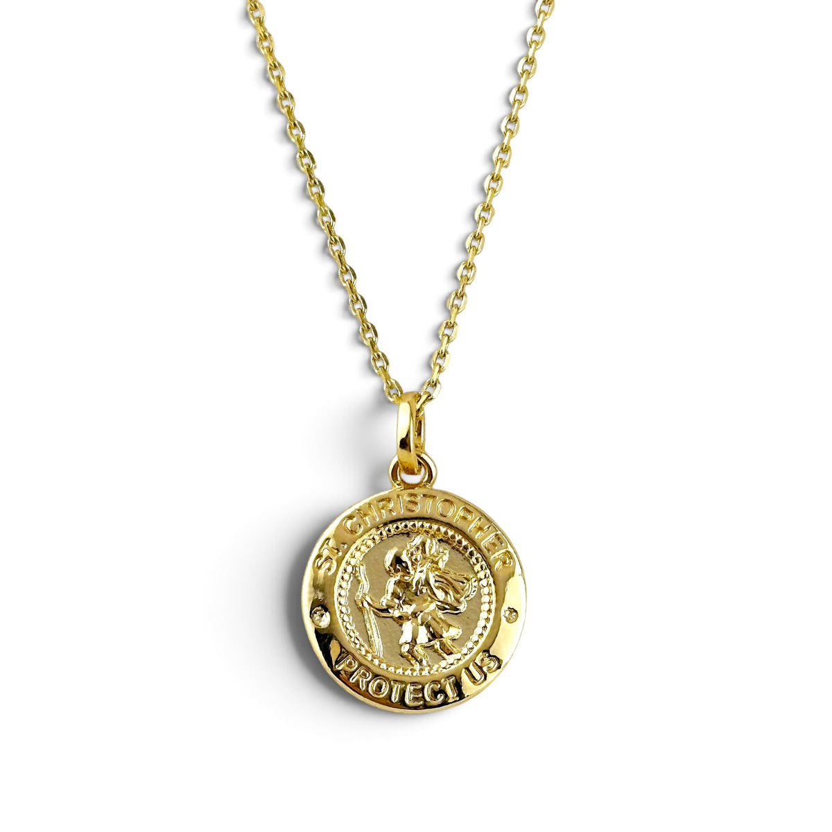 Saint Christopher Medal Pendant in 18K gold-filled, view 3