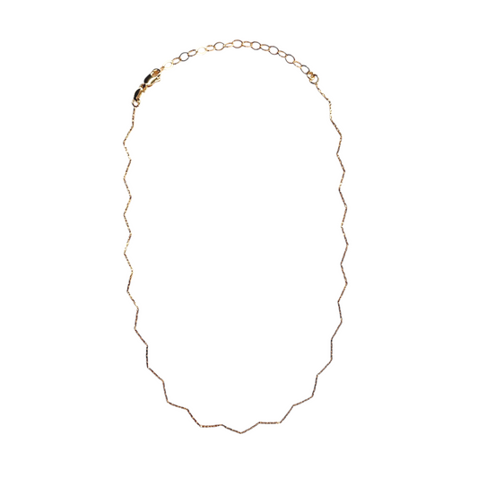 Zig Zag Choker 18K Gold Filled Necklace