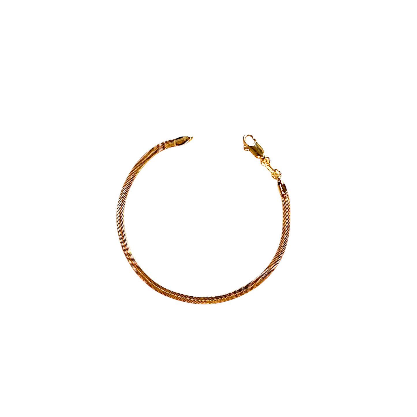 3mm Herringbone Chain 18k Gold Filled Bracelet