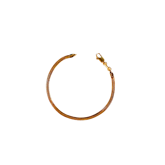 3mm Herringbone Chain 18k Gold Filled Bracelet