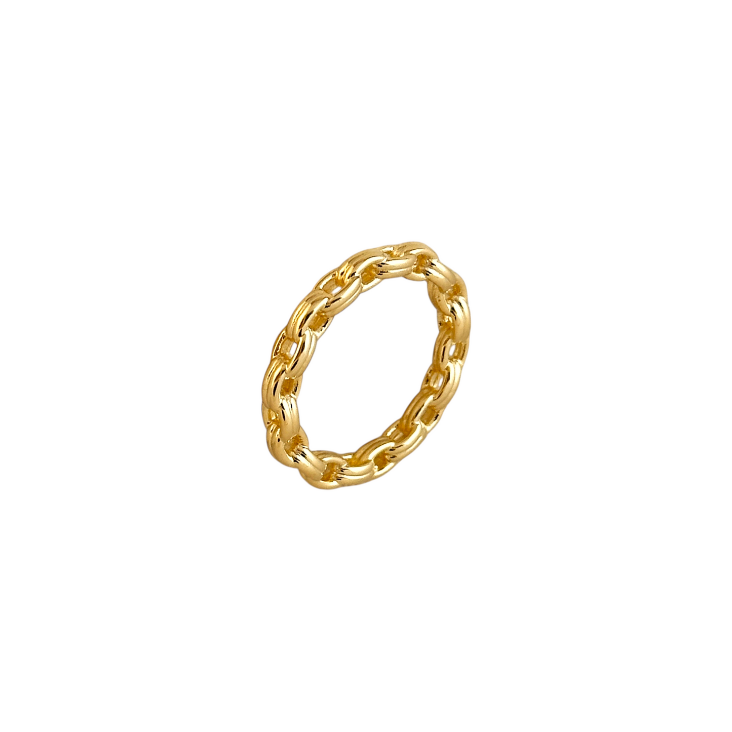 Double Link Chain 18k Gold Filled Ring