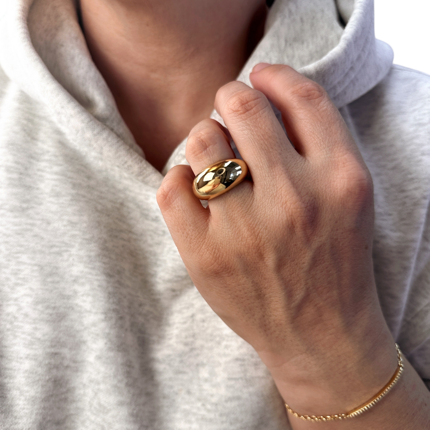 Polished Dome 18k Gold Filled Ring