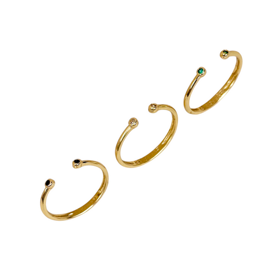 1.2mm CZ Dual Open 18k Gold Filled Ring
