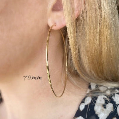 All Sizes Endless Hoop 18k Gold Filled Earrings