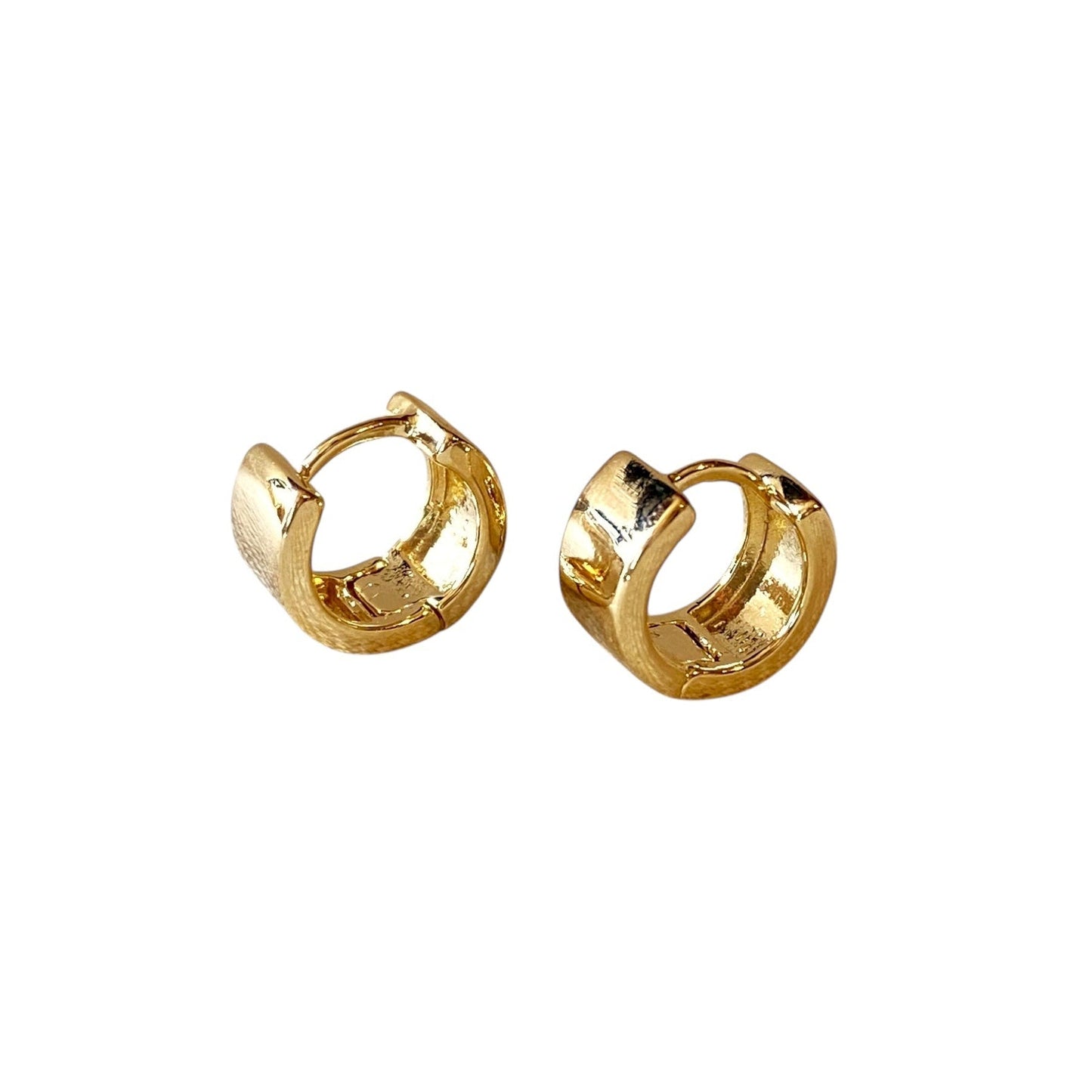 7mm Wide Huggie Hoop 18K Gold Filled Earrings
