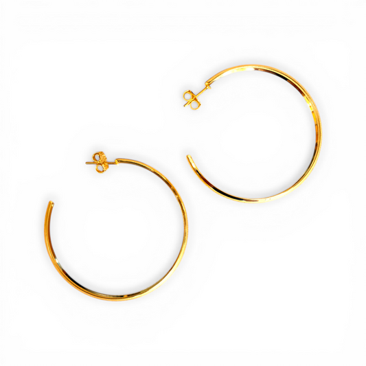 50mm Hollow Open Hoop 18K Gold Filled Earrings