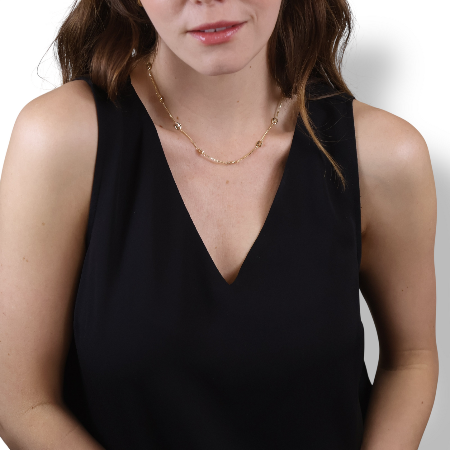 18k Gold Filled Fancy Box Chain Necklace