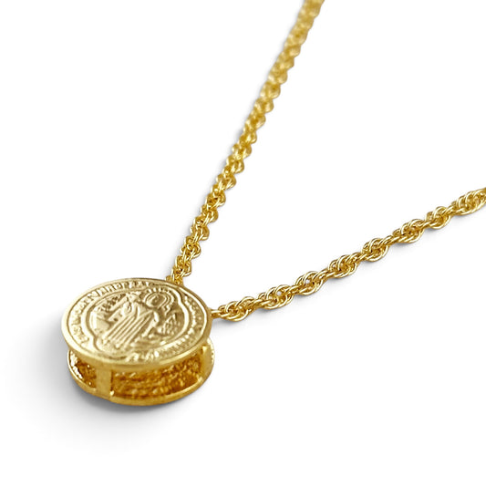 Saint Benedict Double-Sided 18K Gold Filled Necklace