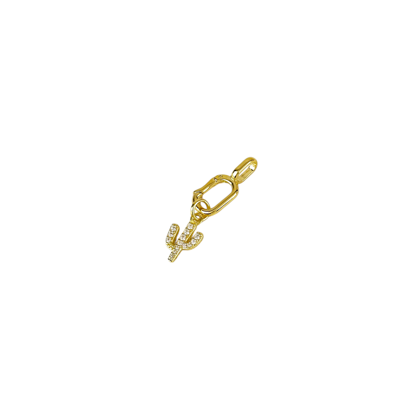Cactus Pavé CZ 18mm 18K Gold Filled Charm
