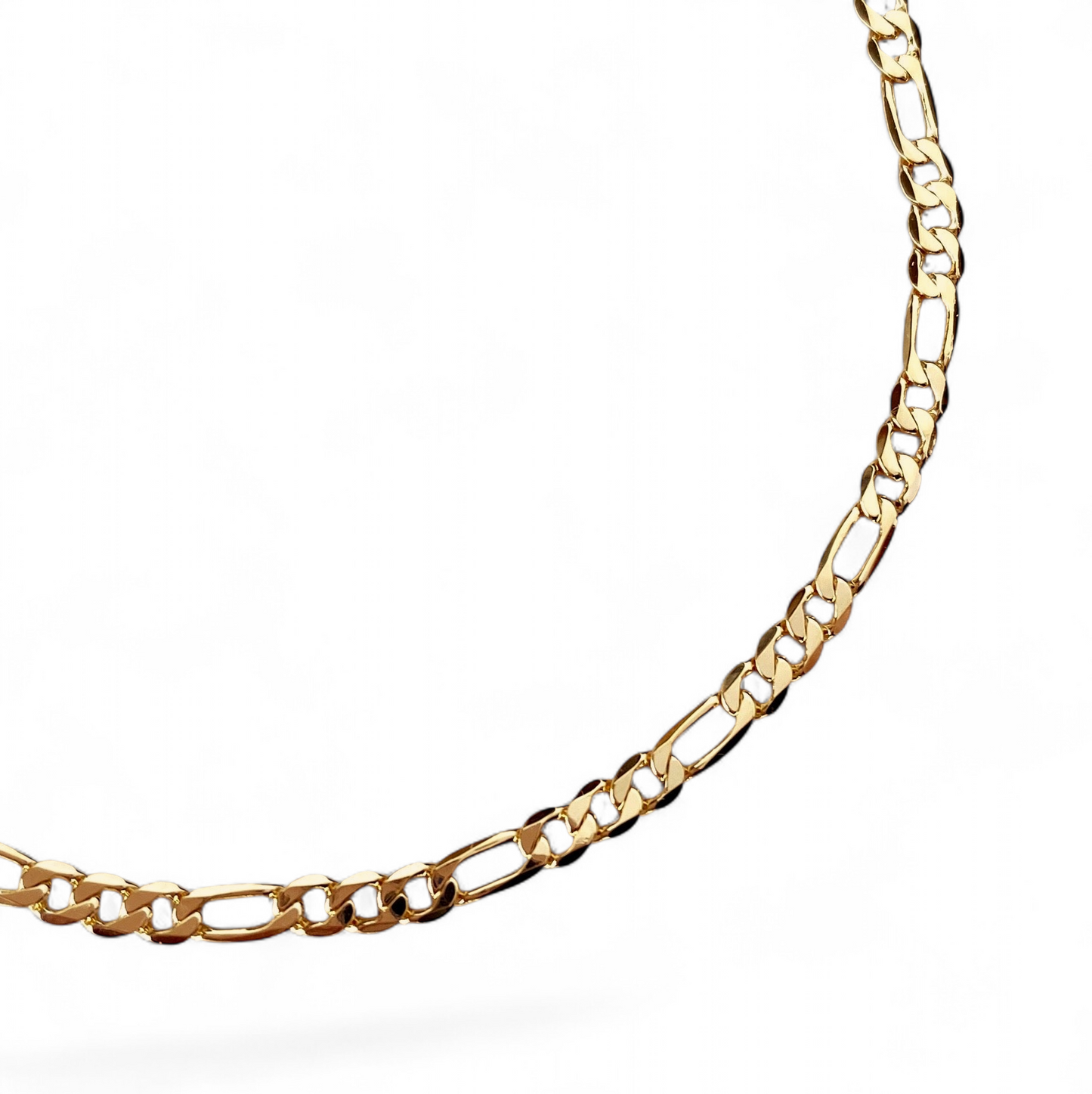 2.5mm Flat Figaro Chain 18K Gold Filled Bracelet