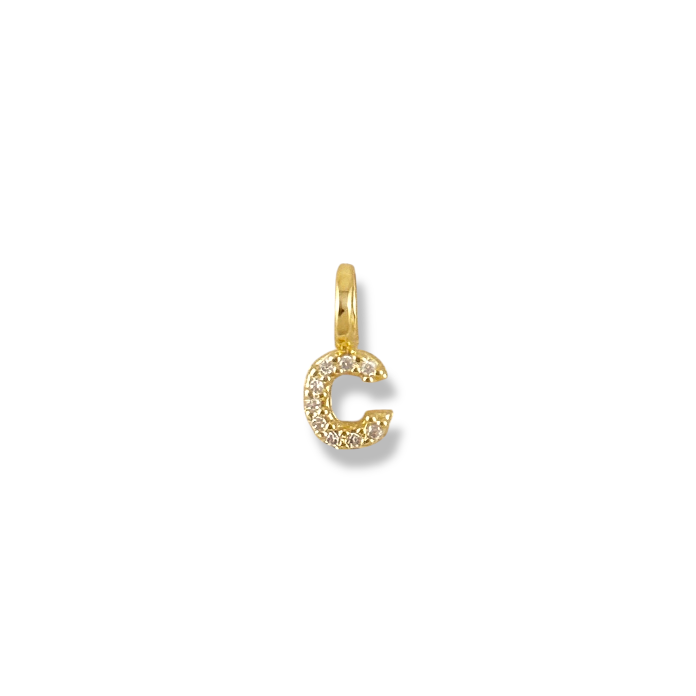12mm Pavé Initial Letter 18k Gold Filled Charm
