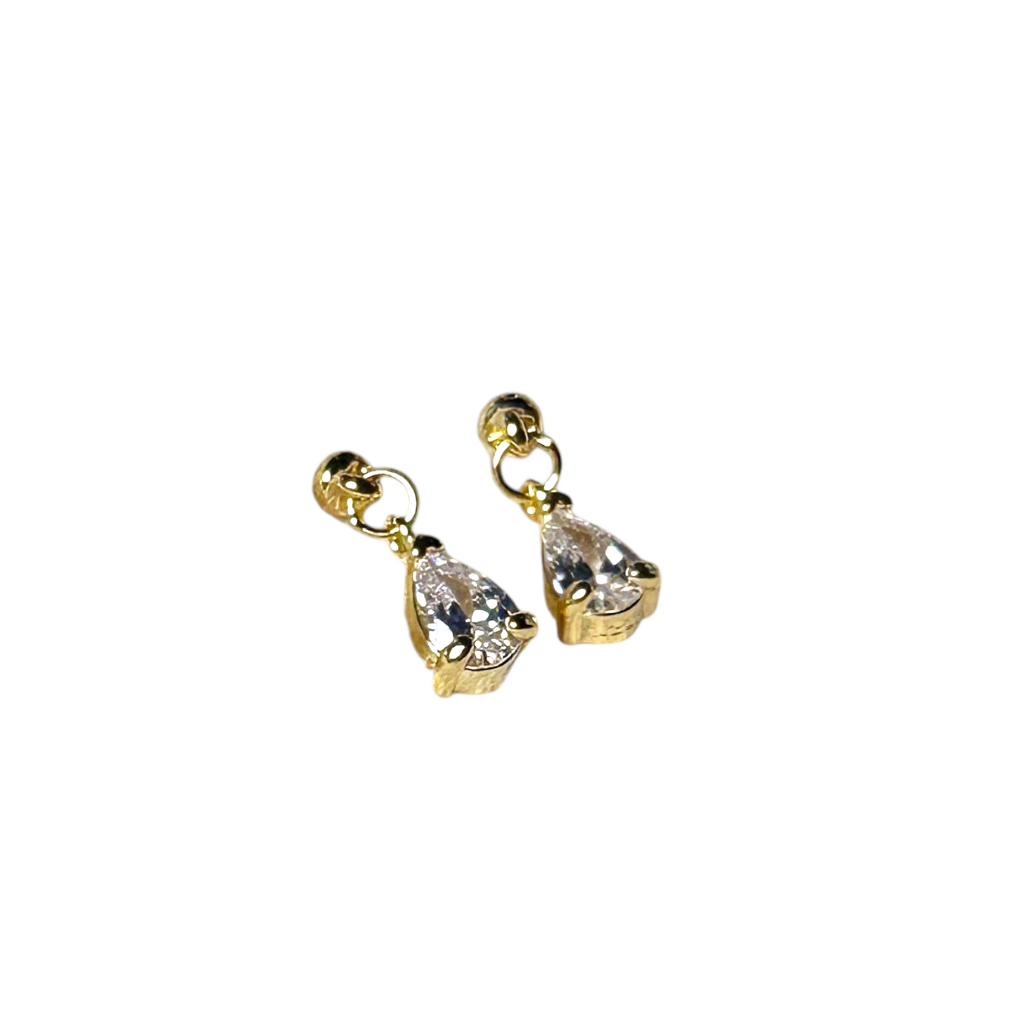 10mm CZ Teardrop Stud 18k Gold Filled Earrings