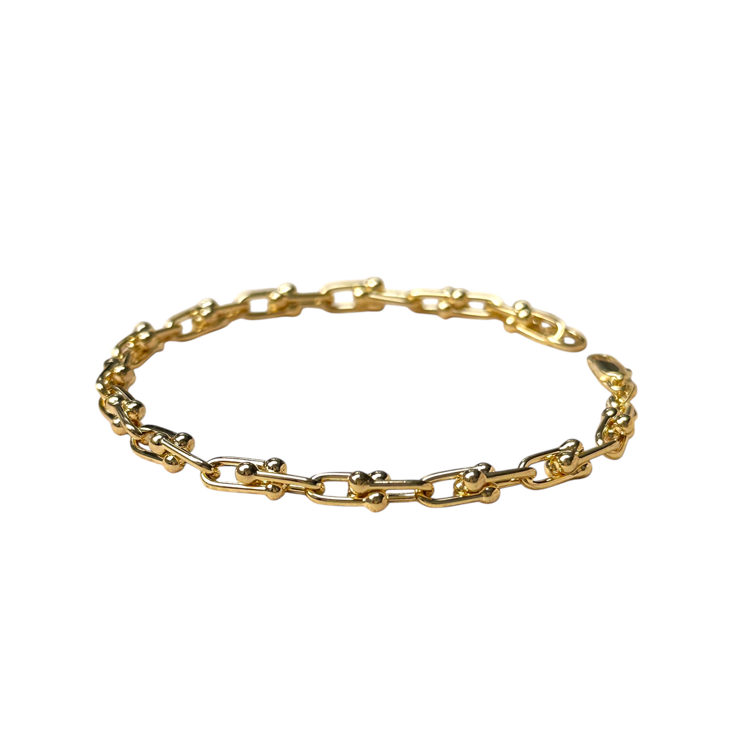 Ball Detailed Link Chain 18k Gold Filled Bracelet