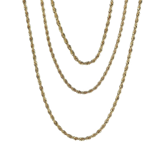 4mm Rope Chain 18k Gold Filled Necklace