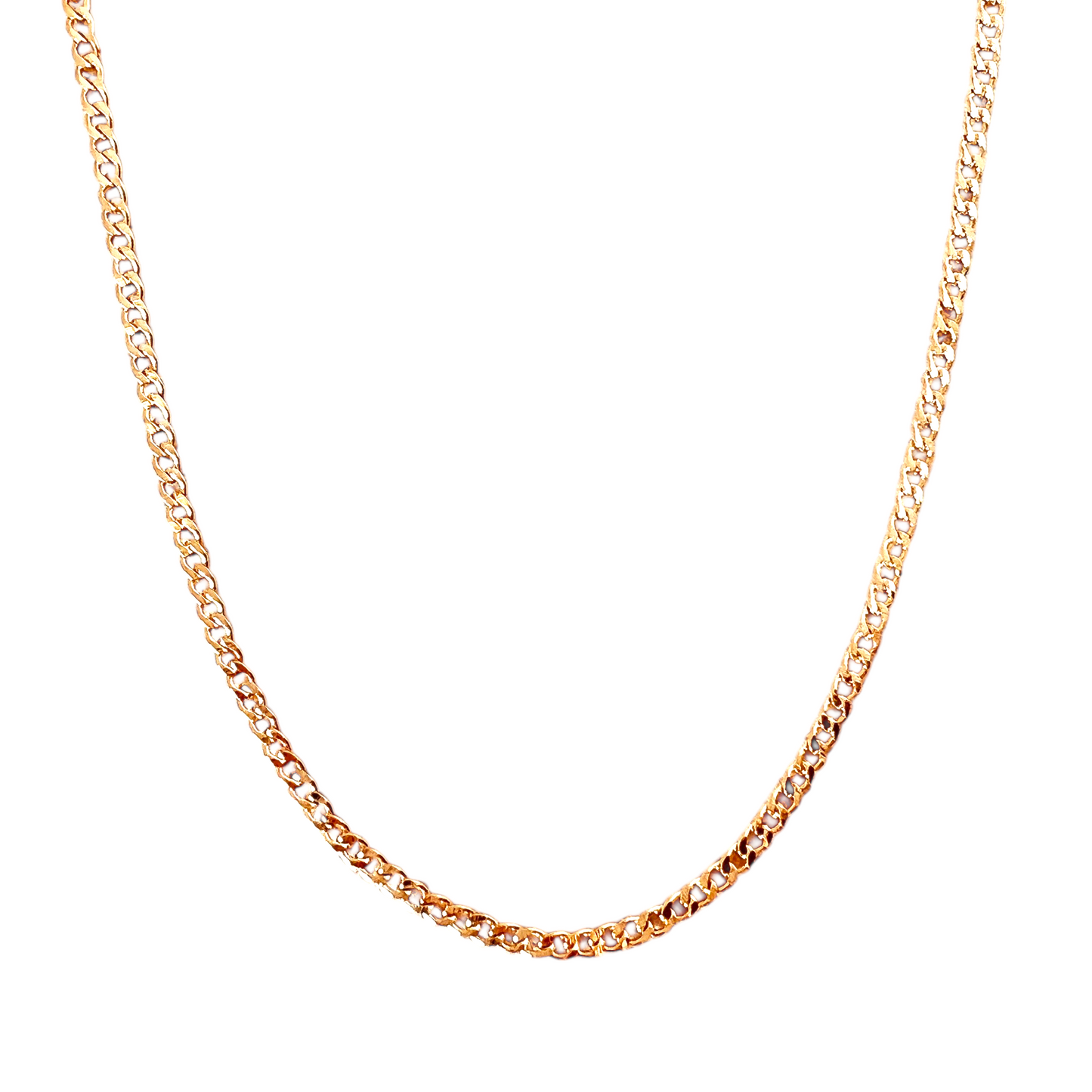 2mm Cuban Chain 18K Gold Filled Necklace