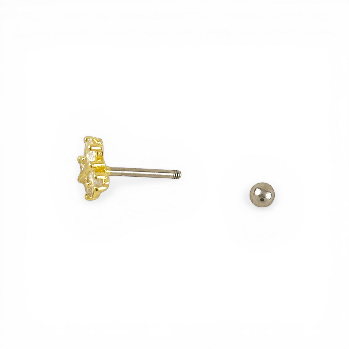 CZ Piercing Stud 18K Gold Filled Earring