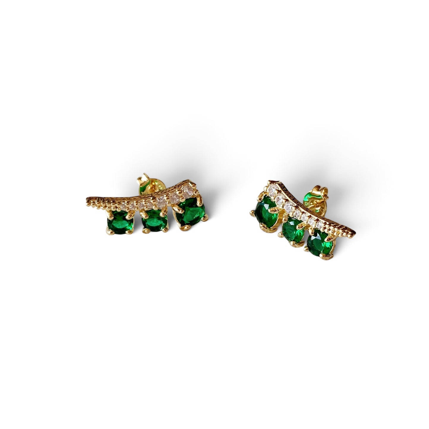  CZ Ear Climber Earrings Sideview