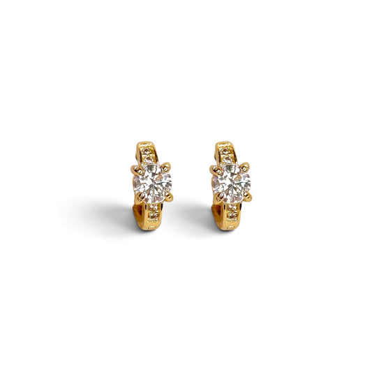 CZ Huggie Hoop Earrings