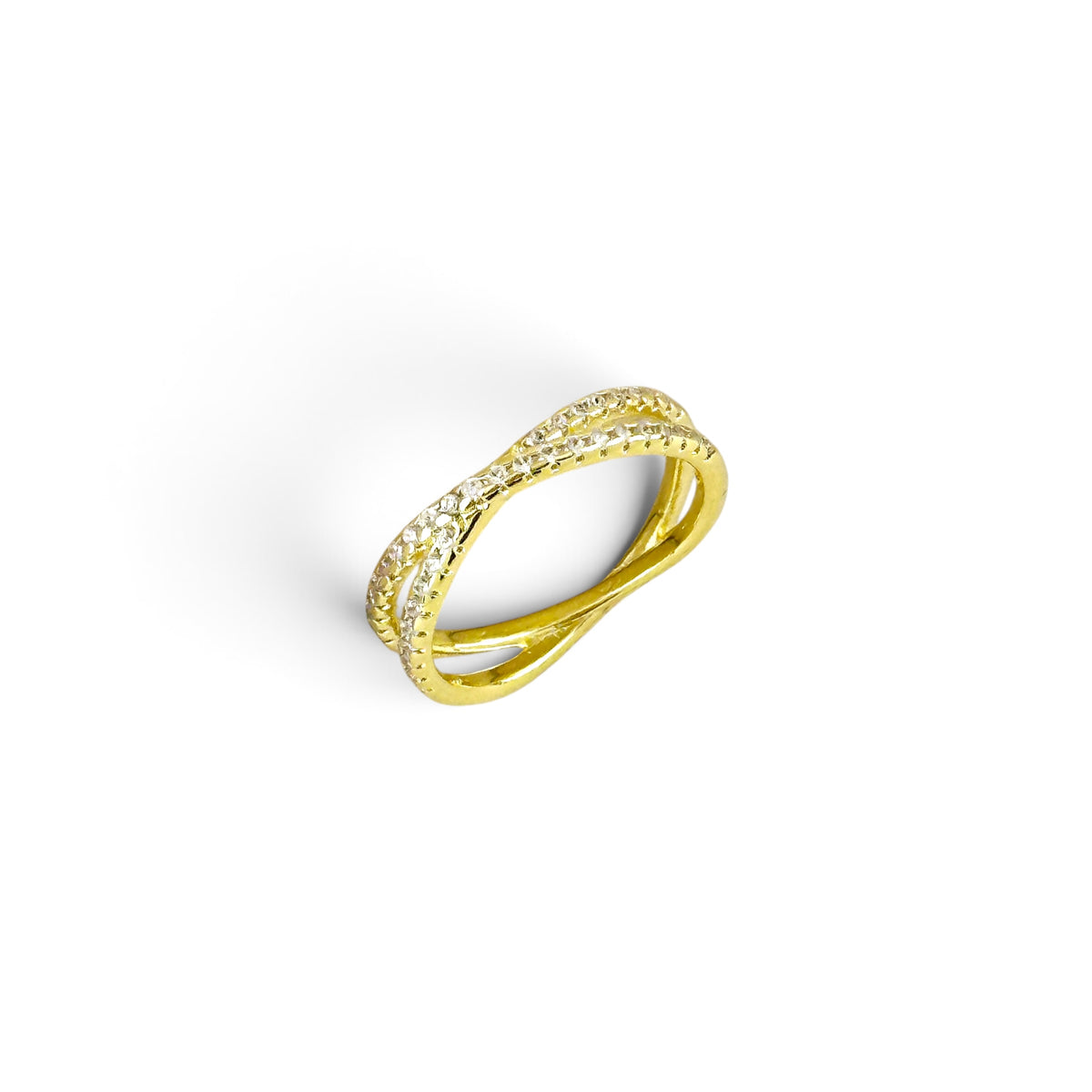 CZ X 18K Gold Filled Ring Upview