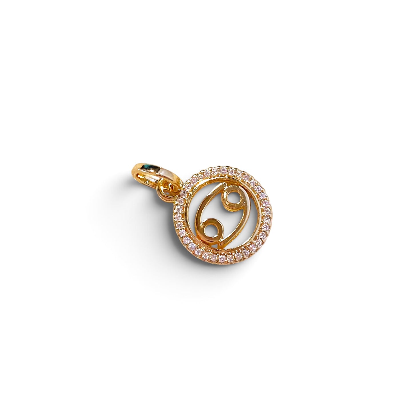 Cancer Zodiac 18K Gold Filled Pendant Sideview