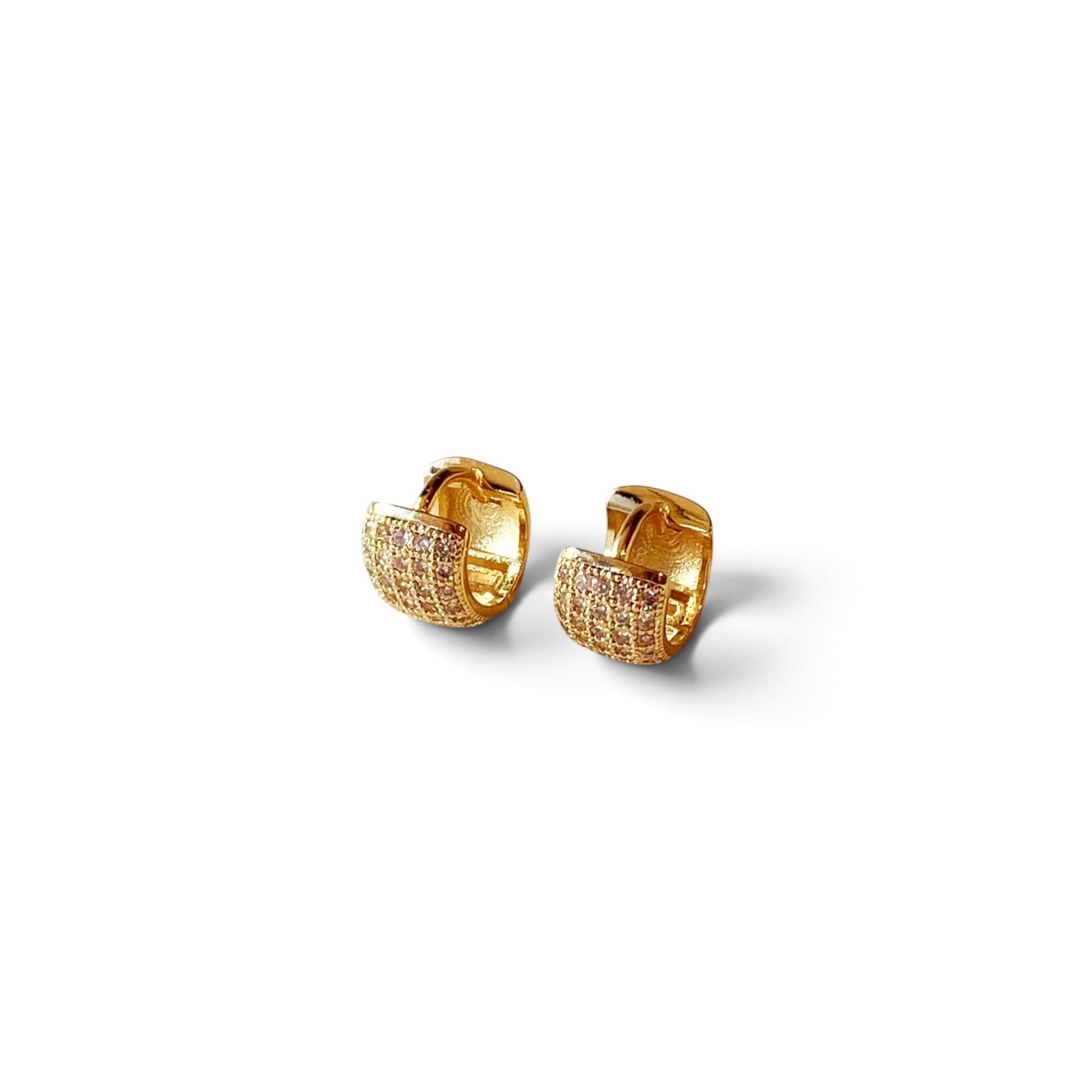 Chunky Four Row CZ Huggie Hoop Earrings
