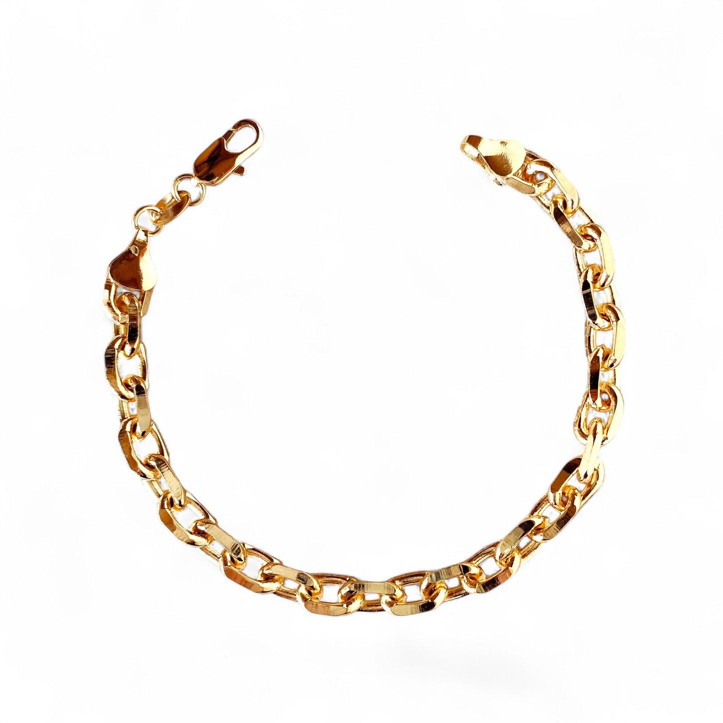 Chunky Link Chain 7mm 18K Gold Filled Bracelet