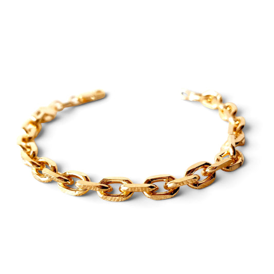 Chunky Link Chain 7mm 18K Gold Filled Bracelet