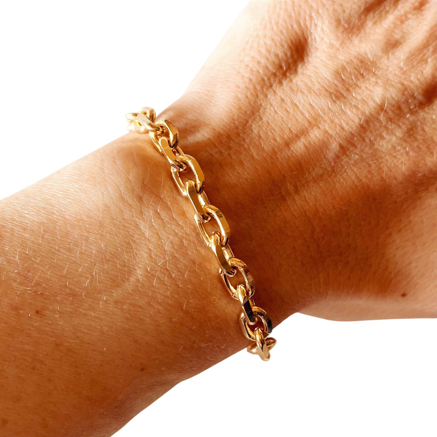 Chunky Link Chain 7mm 18K Gold Filled Bracelet