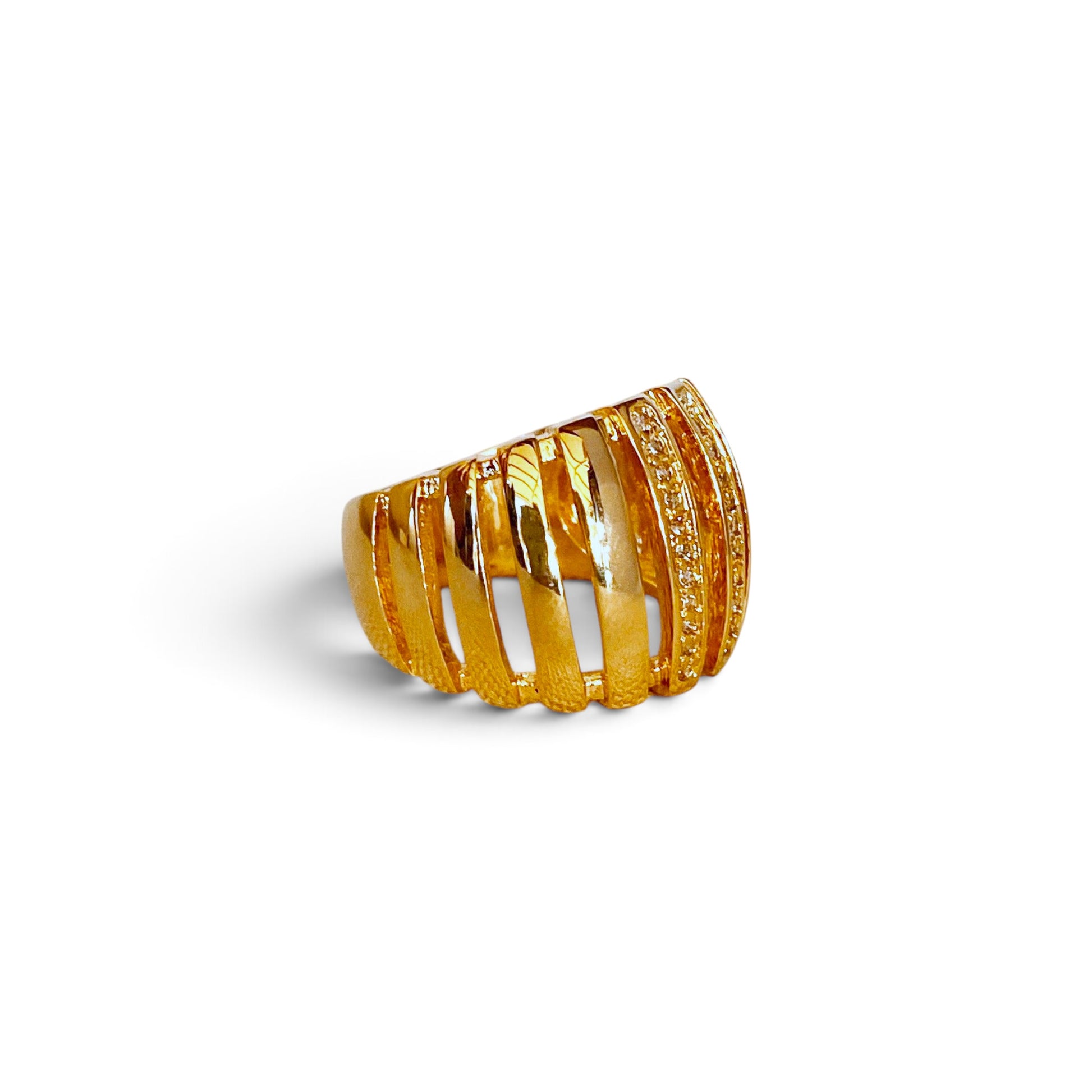 Chunky Pavé CZ 18K Gold Filled Ring