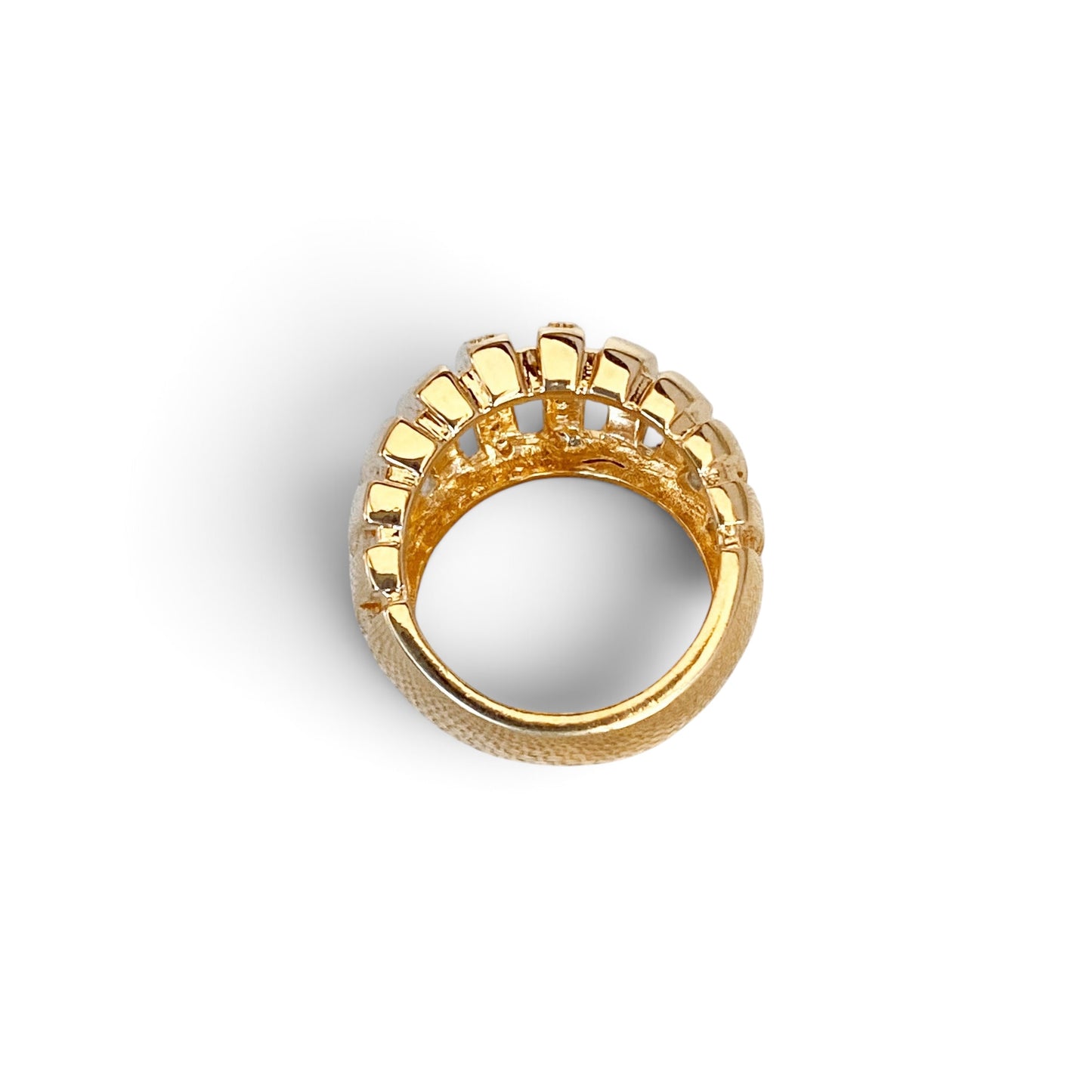 Chunky Pavé CZ 18K Gold Filled Ring Sideview