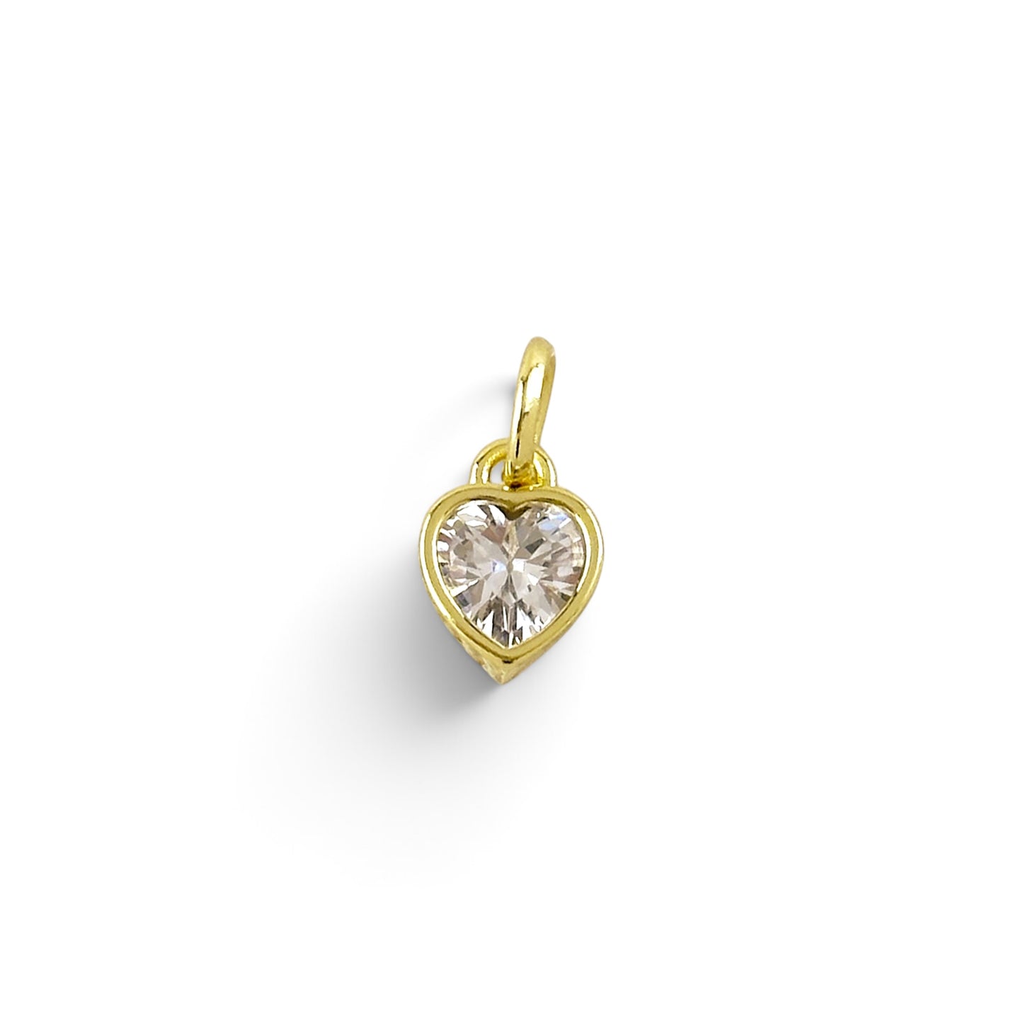 Clear CZ Heart Bezel Pendant