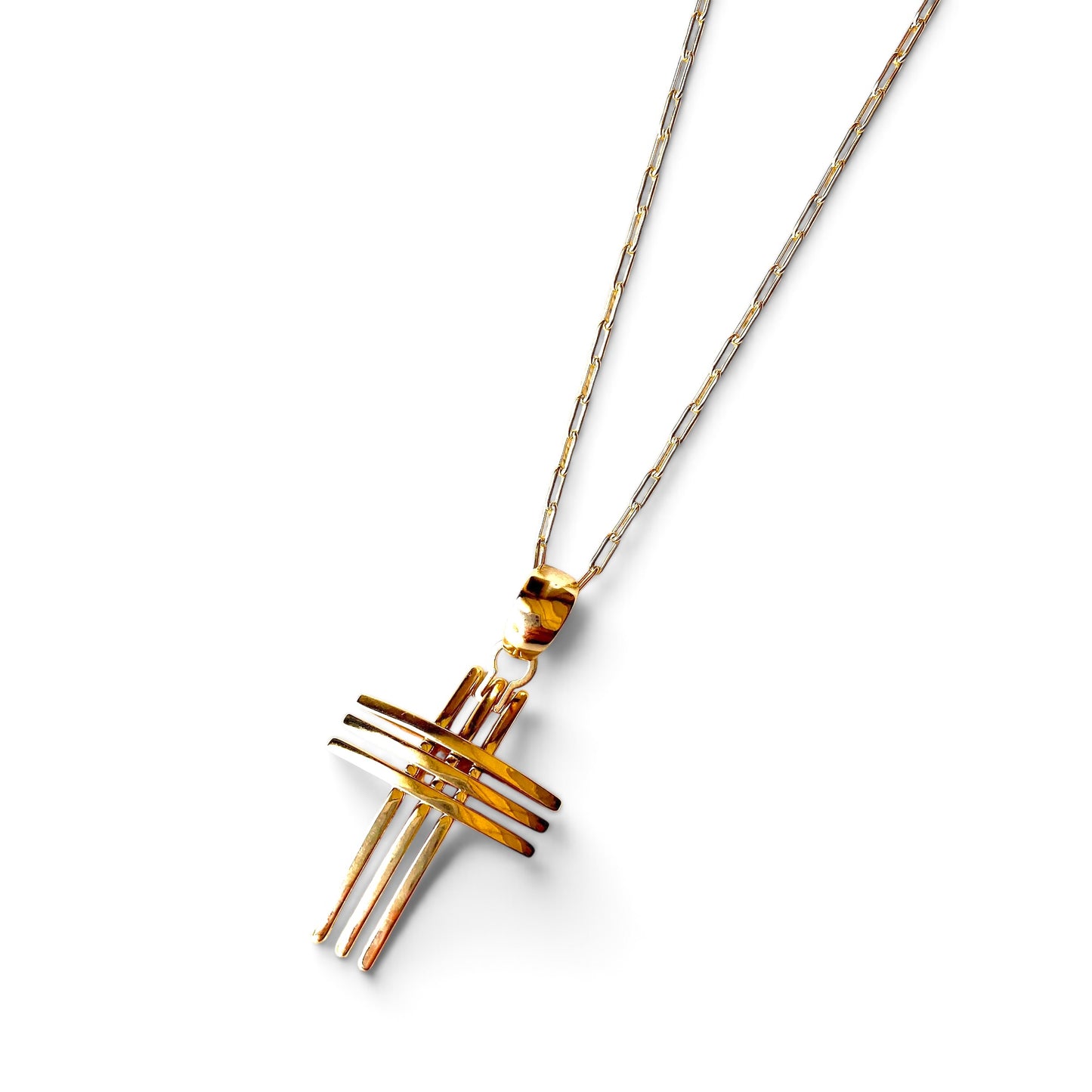 Cross 38mm 18K Gold Filled Pendant
