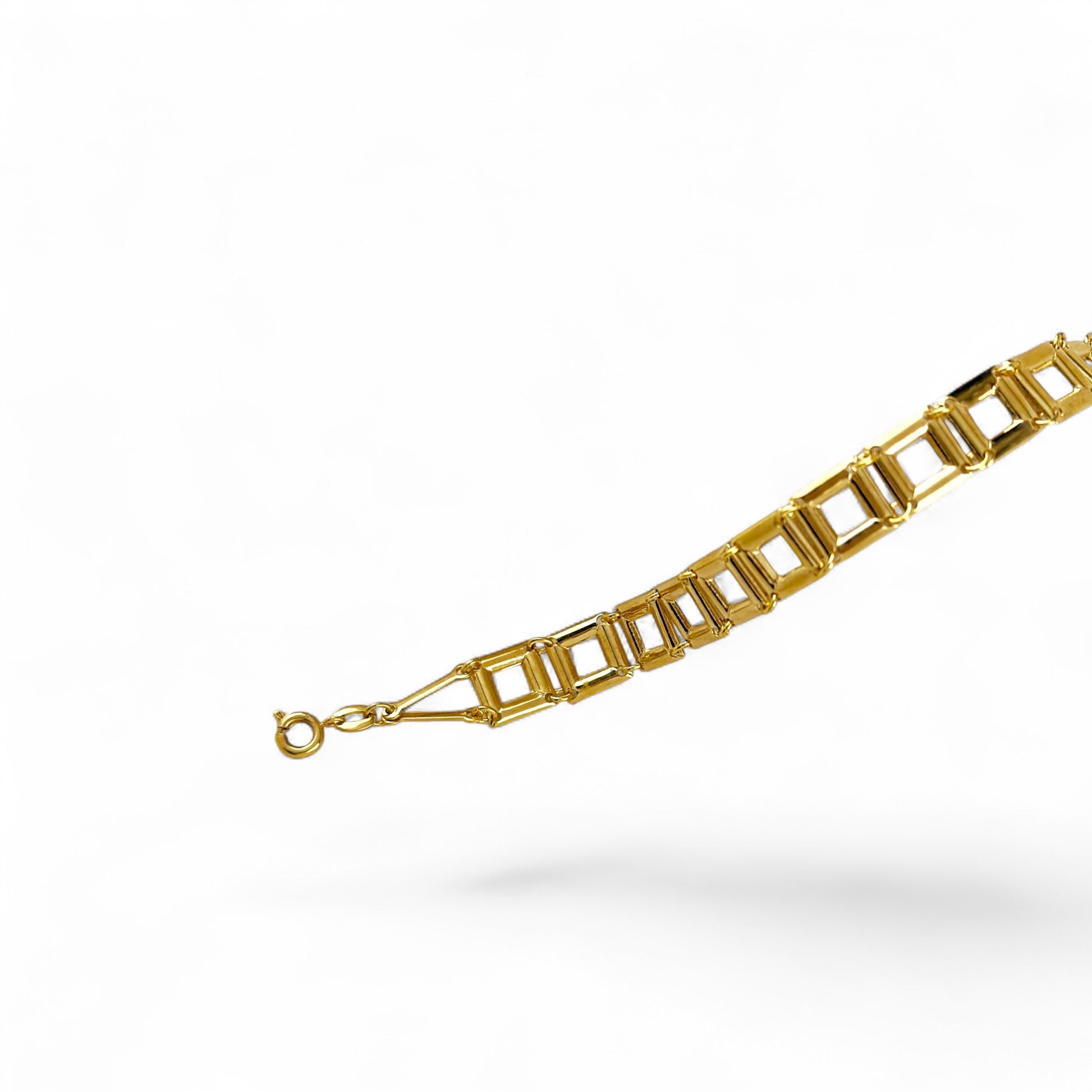 Close-up detail of Square Link Chain Bracelet
