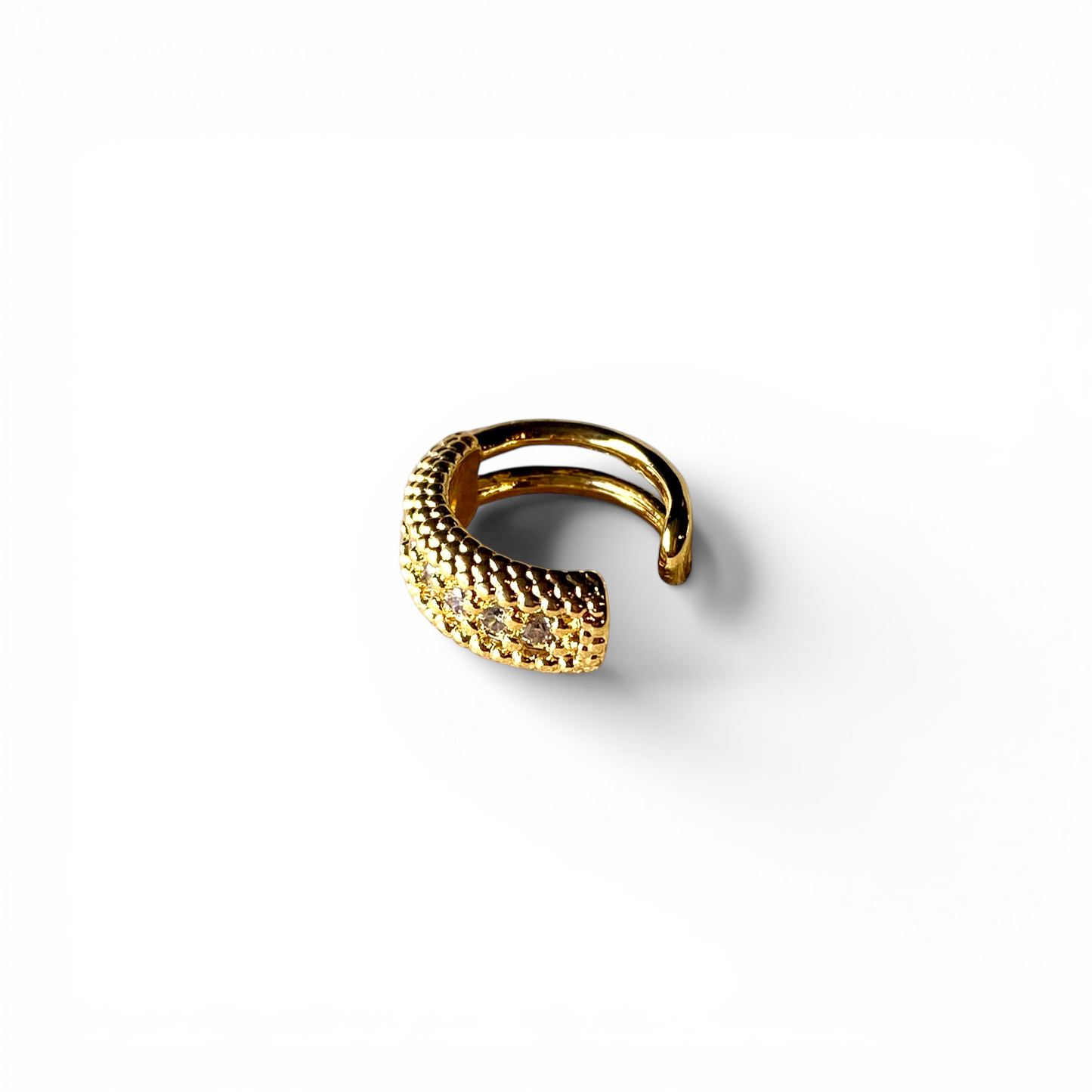 Beaded CZ 18K Gold Filled Ear Cuff